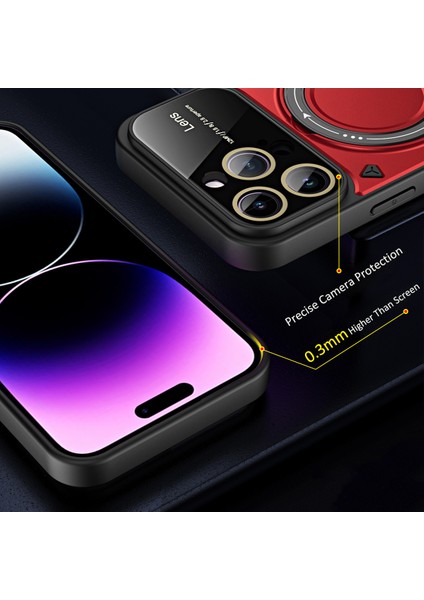Apple iPhone 14 Pro Dönen Kickstand Pc+Tpu Telefon Kapak-Kırmızı Için Magsafe Geri Kılıfla Uyumlu (Yurt Dışından) indirimleri
