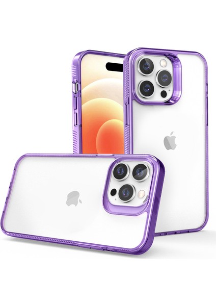 Apple iPhone 15 Pro Yumuşak Tpu+Sert Pc Telefon Kılıfı Anti-Soling Şok Geçirmez Telefon Kapak-Mor (Yurt Dışından)