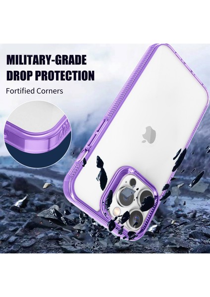 Apple iPhone 15 Pro Yumuşak Tpu+Sert Pc Telefon Kılıfı Anti-Soling Şok Geçirmez Telefon Kapak-Mor (Yurt Dışından) fiyatları