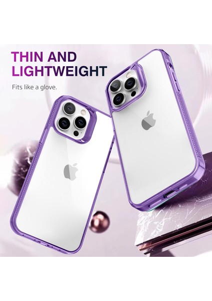 Apple iPhone 15 Pro Yumuşak Tpu+Sert Pc Telefon Kılıfı Anti-Soling Şok Geçirmez Telefon Kapak-Mor (Yurt Dışından) modelleri