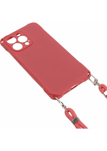 Apple iPhone 12 Pro Max Yumuşak Tpu Cep Telefon Kılıfı Için Dört Köşe Şok Geçirmez Cep Telefonu Kapağı Asılı Ip-Kırmızısı (Yurt Dışından)