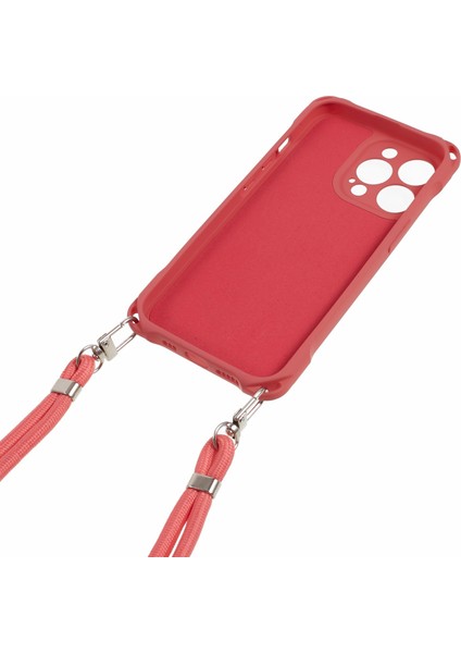 Apple iPhone 12 Pro Max Yumuşak Tpu Cep Telefon Kılıfı Için Dört Köşe Şok Geçirmez Cep Telefonu Kapağı Asılı Ip-Kırmızısı (Yurt Dışından)