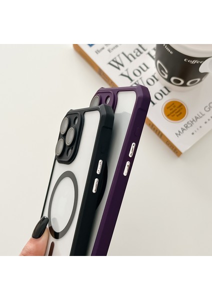 Apple iPhone 12 Pro Max Için Rmd Serisi Tpu+Akrilik Passus Lens Kesim Kapağı Magsafe-Dark Mor ile Uyumlu (Yurt Dışından)
