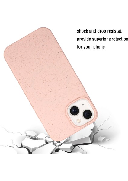 Apple iPhone 14 Plus Case Wheat Straw+Tpu Telefon Kapağı Magsafe-Pink ile Uyumlu (Yurt Dışından)