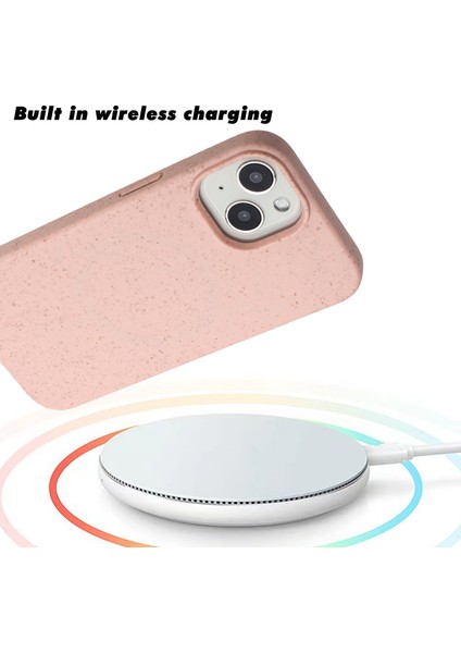 Apple iPhone 14 Plus Case Wheat Straw+Tpu Telefon Kapağı Magsafe-Pink ile Uyumlu (Yurt Dışından)