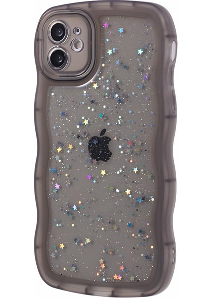Apple iPhone 11 Için Jtw Serisi Tpu Case Glitter Stars Wavy Edge Koruyucu Telefon Kapak Black (Yurt Dışından)