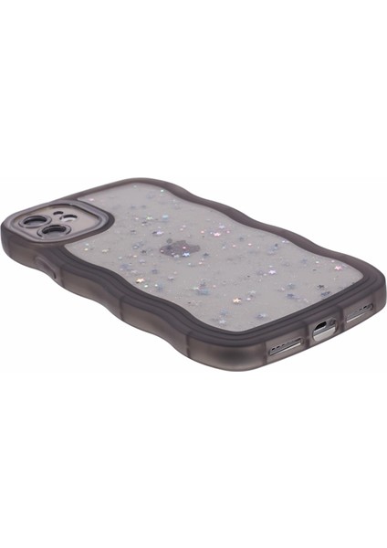 Apple iPhone 11 Için Jtw Serisi Tpu Case Glitter Stars Wavy Edge Koruyucu Telefon Kapak Black (Yurt Dışından)