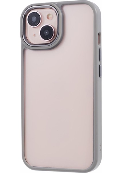 Apple iPhone 13 6.1 Inç Kasa Bırak-Geçirmez Tpu+Pc Metal Düğmesi ile Temiz Telefon Kapağı (Yurt Dışından)