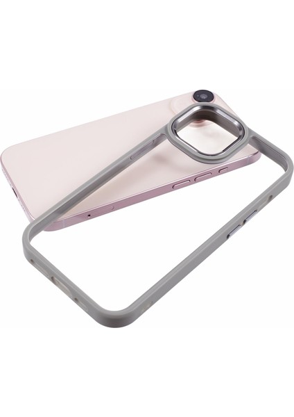 Apple iPhone 13 6.1 Inç Kasa Bırak-Geçirmez Tpu+Pc Metal Düğmesi ile Temiz Telefon Kapağı (Yurt Dışından) modelleri