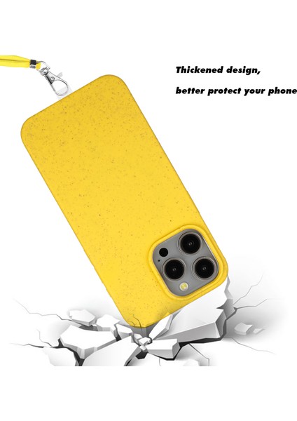Apple iPhone 11 Pro Max Telefon Kılıfı Biyobozunur Buğday Samanı+Tpu Labyard-Sey (Yurt Dışından)