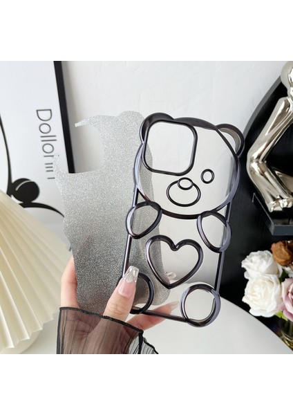 Apple iPhone 13 Pro Bear Telefon Kasası Yumuşak Tpu Net Parıltı Kapak-Mavi (Yurt Dışından)