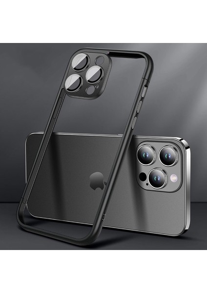 Apple iPhone 13 Pro Max Için Ince Kapak 6.7 Inç Kasa Sabit Pc Telefon Tampon Çerçevesi Pc Lens Film Black (Yurt Dışından)