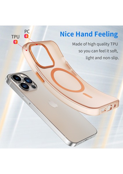 Apple iPhone 13 Pro Yarı Saydam Mat Arka Kapak Manyetik Telefon Vaka-Turun (Yurt Dışından)