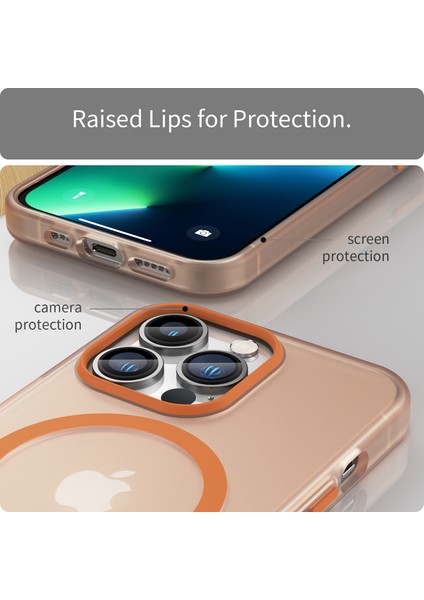 Apple iPhone 13 Pro Yarı Saydam Mat Arka Kapak Manyetik Telefon Vaka-Turun (Yurt Dışından)