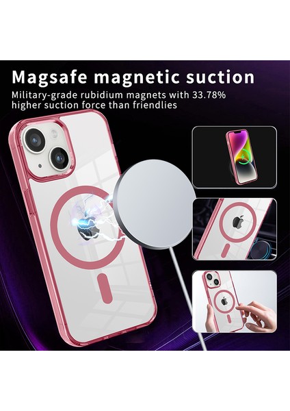 Apple iPhone 14 Plus Clear Case Pc+Tpu Telefon Kapağı Magsafe-Grey ile Uyumlu (Yurt Dışından) modelleri