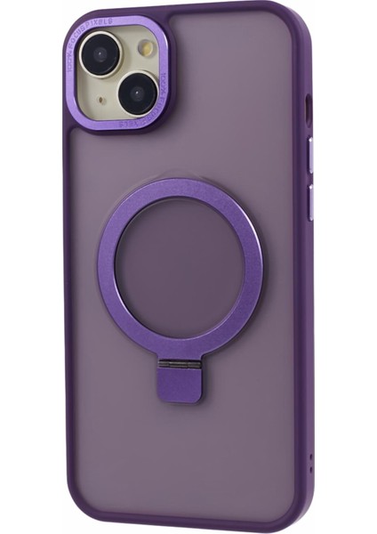 Apple iPhone 14 Plus Kılıfı Için Magsafe Cilt Touch Kickstand Tpu+Pc Telefon Shell-Dark Mor ile Uyumlu (Yurt Dışından)