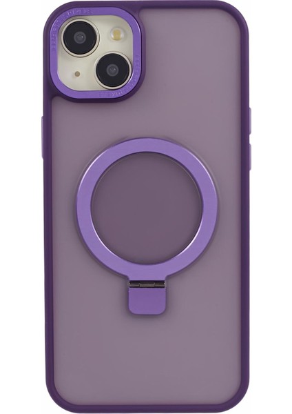 Apple iPhone 14 Plus Kılıfı Için Magsafe Cilt Touch Kickstand Tpu+Pc Telefon Shell-Dark Mor ile Uyumlu (Yurt Dışından)