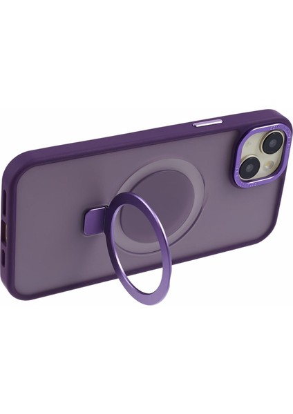 Apple iPhone 14 Plus Kılıfı Için Magsafe Cilt Touch Kickstand Tpu+Pc Telefon Shell-Dark Mor ile Uyumlu (Yurt Dışından)