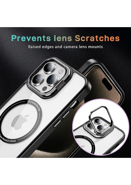 Apple iPhone Için Ysm 12/12 Pro Telefon Kılıfı Magsafe Kamera Kickstand Cover-Black ile Uyumlu (Yurt Dışından)