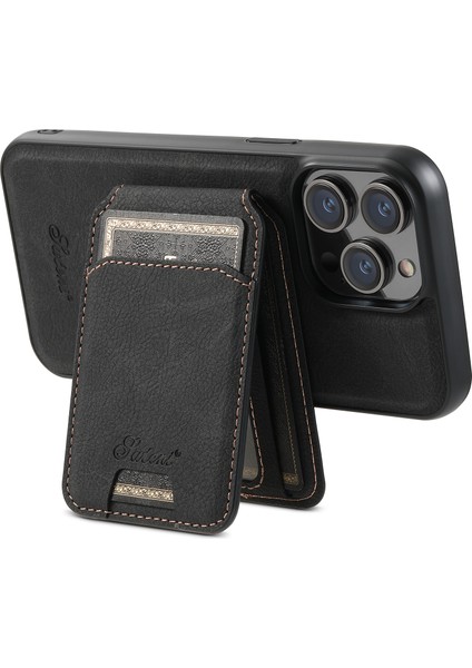 Apple iPhone 12/12 Pro Phone Case Kickstand Manyetik Çıkarılabilir Kapak Black Için (Yurt Dışından)