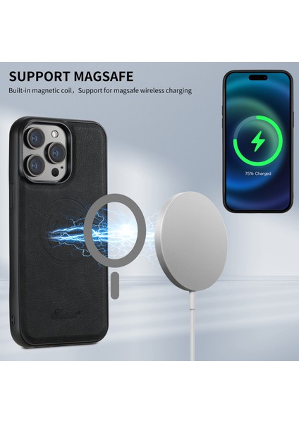 Apple iPhone 12/12 Pro Phone Case Kickstand Manyetik Çıkarılabilir Kapak Black Için (Yurt Dışından)