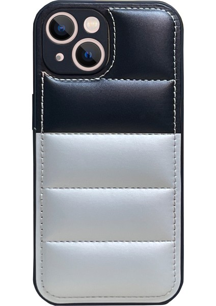 Apple iPhone 14 Kılıf Için Down Ceket Tasarım Silver ile Renkli Telefon Koruma Kapağı Ekleme (Yurt Dışından)