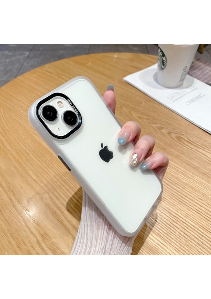 Apple iPhone 14 Plus Için Case Telefon Metal Lens Çerçeve Yumru Kanıtı Tpu+Pc Kapak-Translucent (Yurt Dışından)