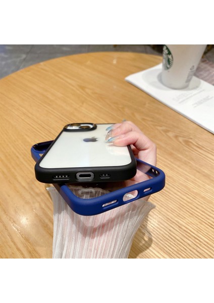 Apple iPhone 14 Plus Için Case Telefon Metal Lens Çerçeve Yumru Kanıtı Tpu+Pc Kapak-Translucent (Yurt Dışından)