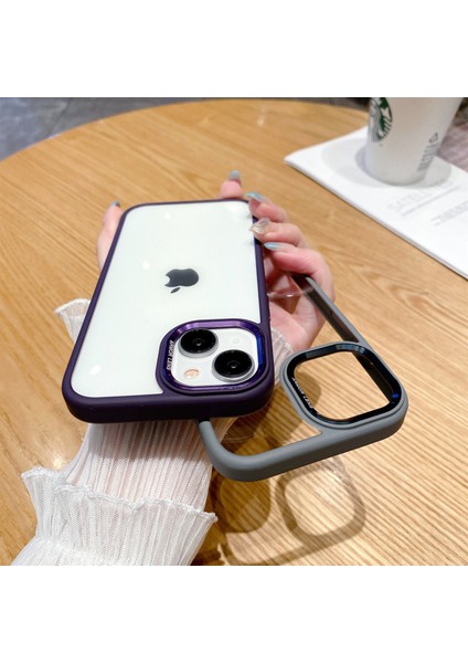 Apple iPhone 14 Plus Için Case Telefon Metal Lens Çerçeve Yumru Kanıtı Tpu+Pc Kapak-Translucent (Yurt Dışından)