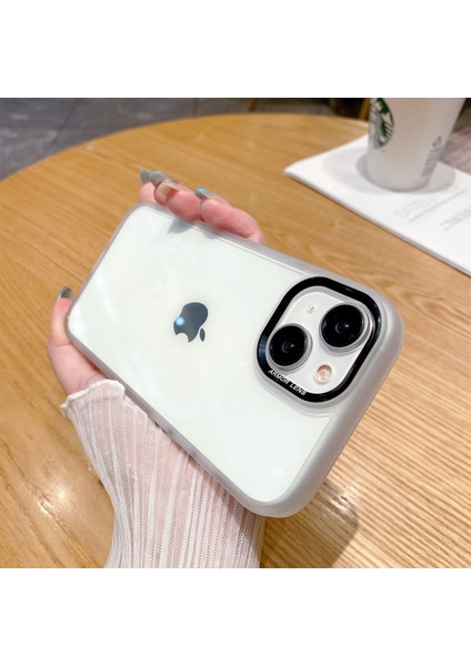 Apple iPhone 14 Plus Için Case Telefon Metal Lens Çerçeve Yumru Kanıtı Tpu+Pc Kapak-Translucent (Yurt Dışından)