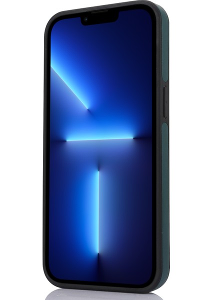 Apple iPhone 13 Pro Max Için 6.7 Inç Kapak Logosu Deri Kaplamalı Tpu Cep Telefonu Vaka-Yeşil Görüntüleyin (Yurt Dışından)