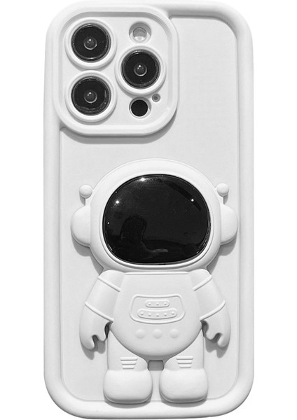 3D Astronot Kickstand-White ile Apple iPhone 14 Pro Yumuşak Silikon Şok Geçirmez Kapak (Yurt Dışından)