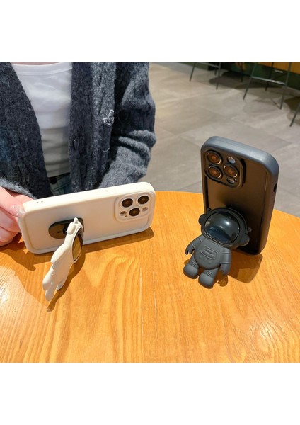 3D Astronot Kickstand-White ile Apple iPhone 14 Pro Yumuşak Silikon Şok Geçirmez Kapak (Yurt Dışından)