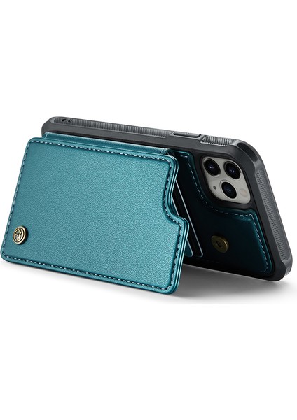 Apple iPhone 11 Pro Case Için Kickstand Card Tutucu-Yeşil ile Parlak Telefon Kapağı (Yurt Dışından)