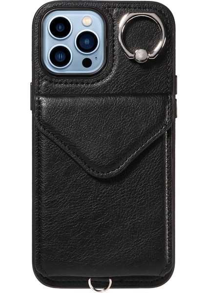 Apple iPhone 13 Pro Telefon Kılıfı Tutucu Kickstand Cover Finger Ring-Black (Yurt Dışından) fiyatları
