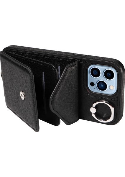 Apple iPhone 13 Pro Telefon Kılıfı Tutucu Kickstand Cover Finger Ring-Black (Yurt Dışından) fırsatları