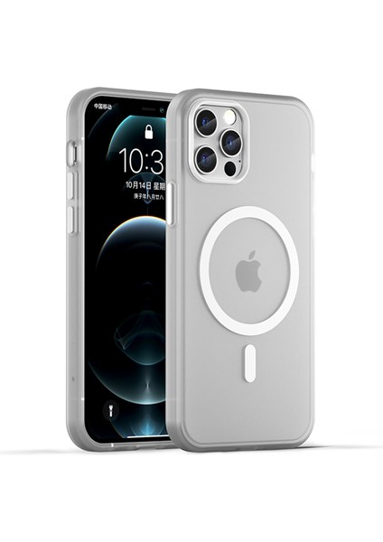 Apple iPhone 12 Pro 6.1 Inç/12 6.1 Inç Yarı Saydam Mat Kapak Tpu+Pc Telefon Kılıfı Magsafe-White ile Uyumlu (Yurt Dışından)
