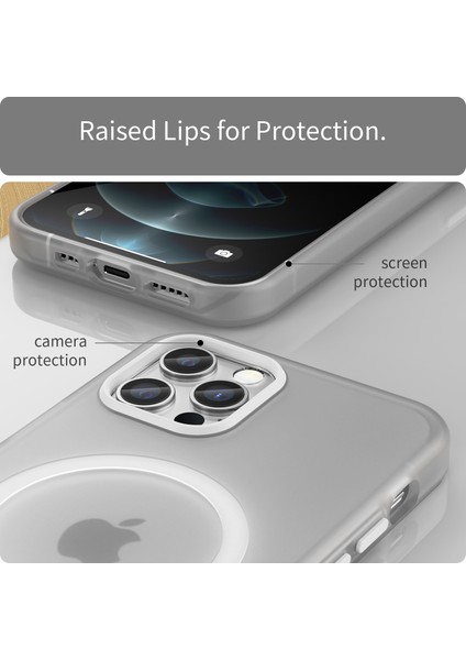 Apple iPhone 12 Pro 6.1 Inç/12 6.1 Inç Yarı Saydam Mat Kapak Tpu+Pc Telefon Kılıfı Magsafe-White ile Uyumlu (Yurt Dışından) fırsatları