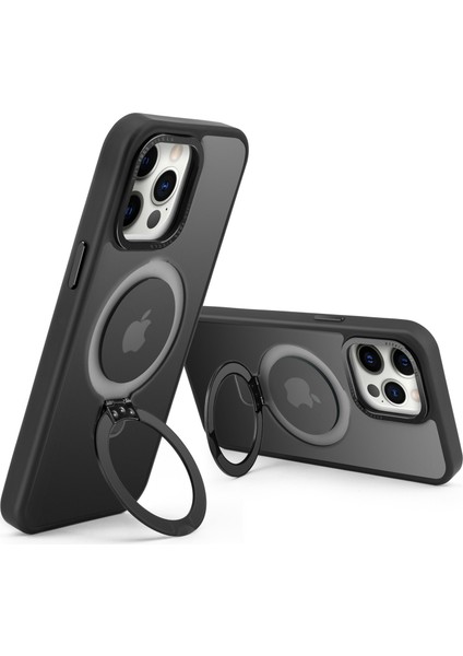 Apple iPhone 15 Pro Magnetic Telefon Kılıfı Tpu+Pc Kickstand Mat Kapak Magsafe-Pink ile Uyumlu (Yurt Dışından)
