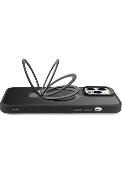 Apple iPhone 15 Pro Magnetic Telefon Kılıfı Tpu+Pc Kickstand Mat Kapak Magsafe-Pink ile Uyumlu (Yurt Dışından)