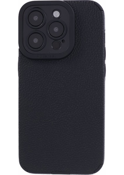 Apple iPhone 14 Pro Max Case Şık Pu Deri+Tpu Cep Telefonu Arka Kapak Black (Yurt Dışından)