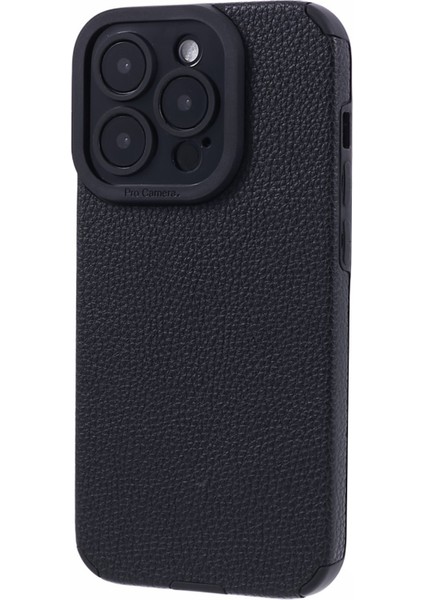 Apple iPhone 14 Pro Max Case Şık Pu Deri+Tpu Cep Telefonu Arka Kapak Black (Yurt Dışından)