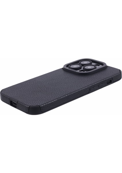 Apple iPhone 14 Pro Max Case Şık Pu Deri+Tpu Cep Telefonu Arka Kapak Black (Yurt Dışından)