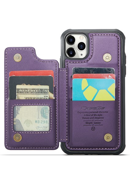 Apple iPhone 11 Pro Max Case Rfıd Engelleme Glossy Pu Deri Telefon Koruyucu-Morası (Yurt Dışından)