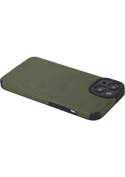 Apple iPhone 13 Case Anti-Cratch Pu Deri+Tpu Telefon Geri Kapak Yeşil (Yurt Dışından) fiyatları