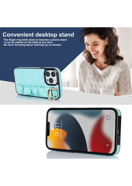 Apple iPhone 12 Pro Max Maksimum Pileli Bileklik Pu Deri+Tpu Cep Telefonu Kılıf Mavisi (Yurt Dışından)