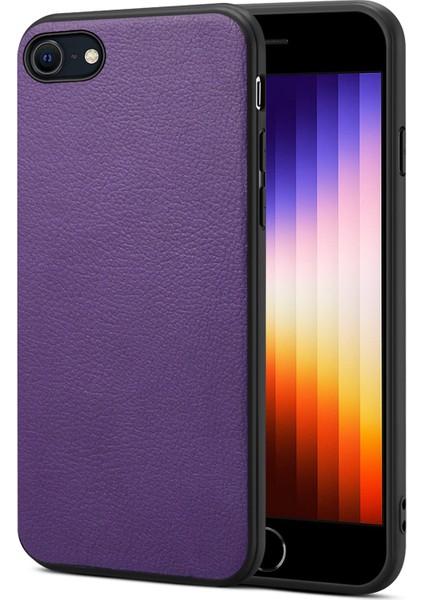 Apple iPhone 7 4.7 Inç/8 4.7 Inç Cep Telefonu Kılıf Buzağı Dokusu Pc+Tpu+Pu Deri Kapak-Moral (Yurt Dışından)