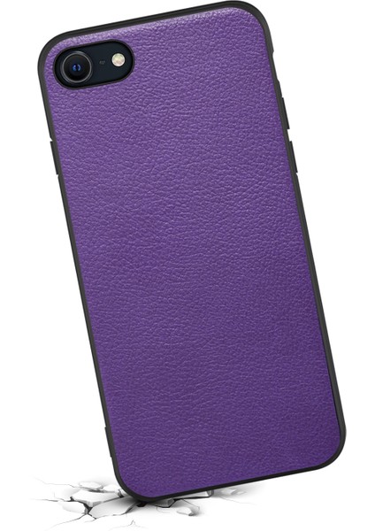 Apple iPhone 7 4.7 Inç/8 4.7 Inç Cep Telefonu Kılıf Buzağı Dokusu Pc+Tpu+Pu Deri Kapak-Moral (Yurt Dışından)
