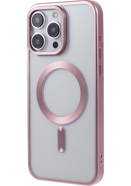 Apple iPhone 13 Pro 6.1 Inç Kasa Mat Yumuşak Tpu Manyetik Telefon Kapağı Magsafe-Pink ile Uyumlu (Yurt Dışından)