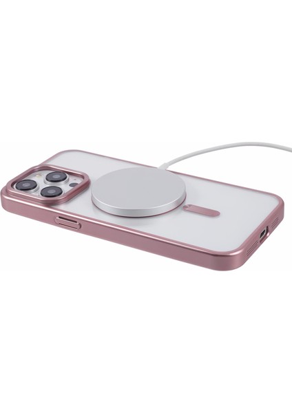 Apple iPhone 13 Pro 6.1 Inç Kasa Mat Yumuşak Tpu Manyetik Telefon Kapağı Magsafe-Pink ile Uyumlu (Yurt Dışından)